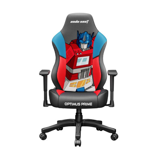 AndaSeat Optimus Prime PVC Leather Gaming Chairs for Adults - Large Wide Seat Gaming Chair with Lumbar Support, Comfy Premium Video Game Seats with Headrest - Transformers Seat with Cushion - AD18YC-19-QTZ-PVC